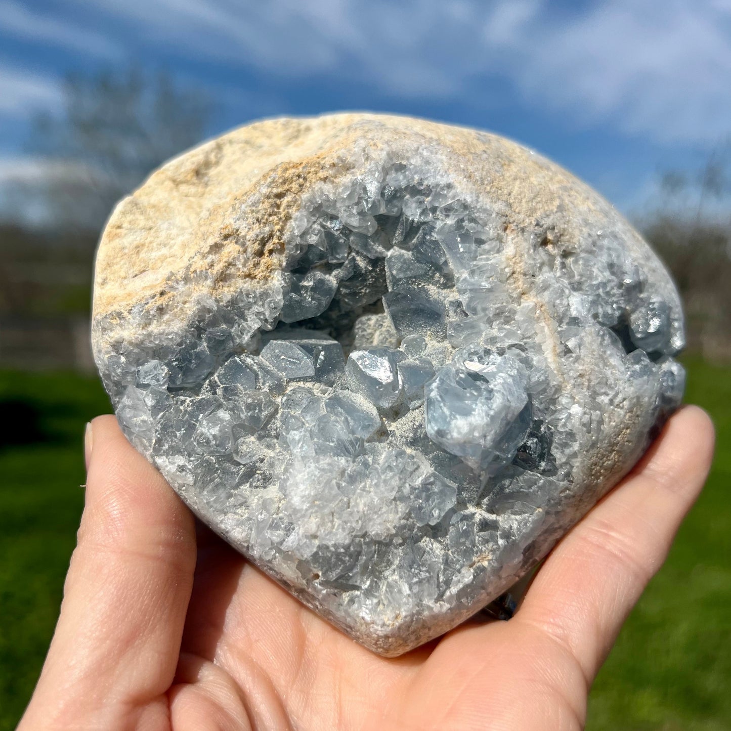 Blue Celestite Heart Cluster Large