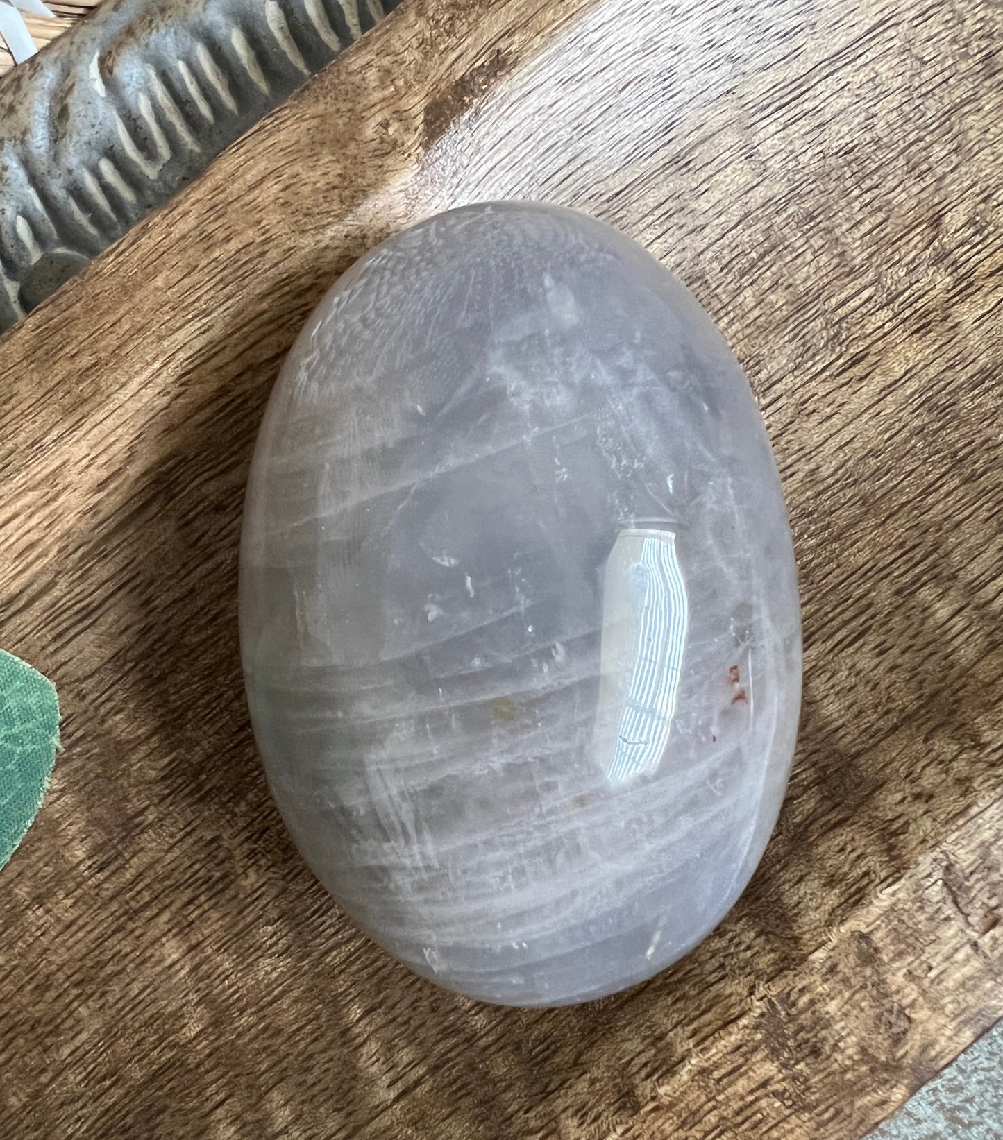 RARE Blue Rose Quartz Palm Stone