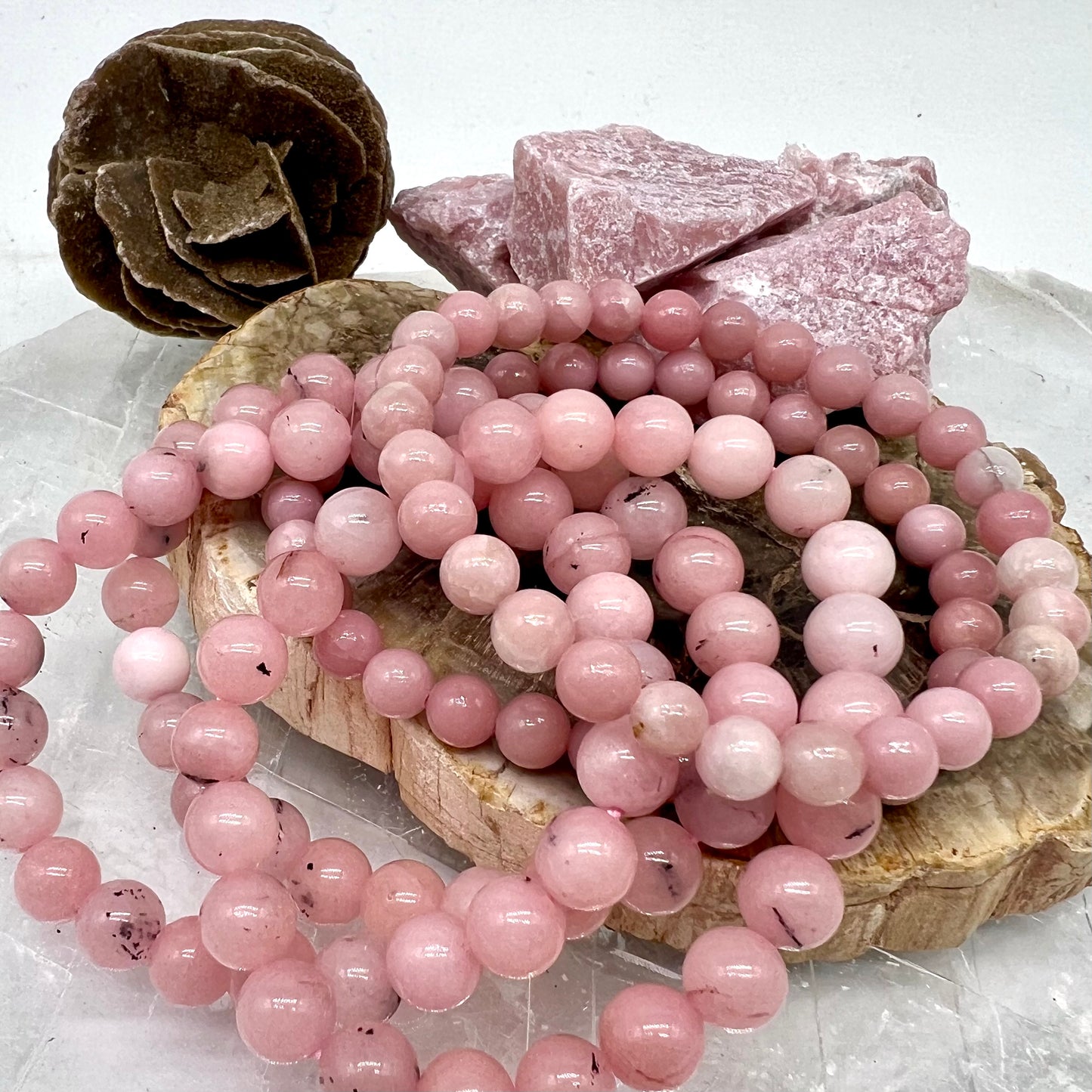 Pink Opal Bracelet - Love, Inner Peace, Compassion, Self Healing, Anxiety, Fear