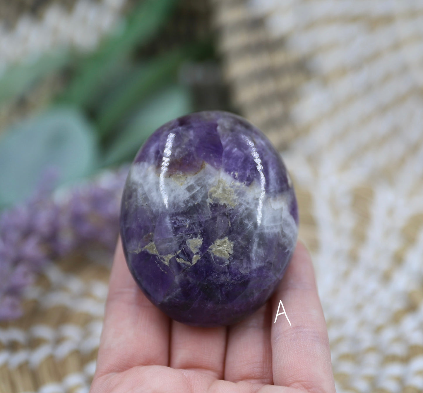Dream Amethyst Palm Stone