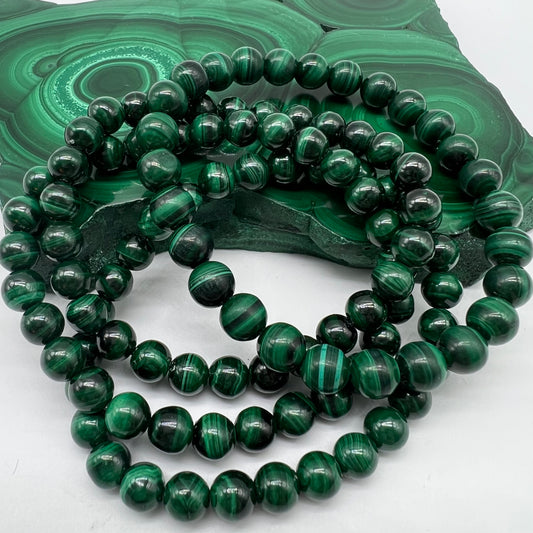 Malachite Bracelet - Trauma, Travel, Creativity, Balance, Protection, Confidence