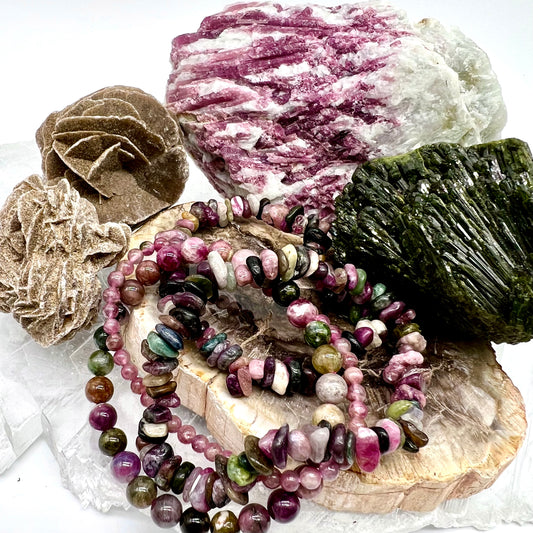 Mixed Tourmaline Bracelet - Love, Relationships, PTSD, Passion, Relaxation, Joy