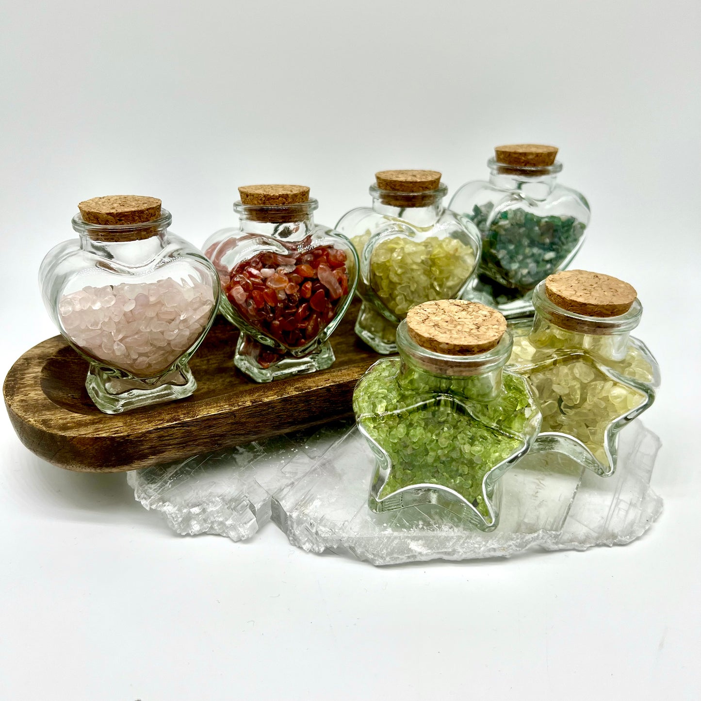 Crystal Chip Heart/Star Wishing Bottle