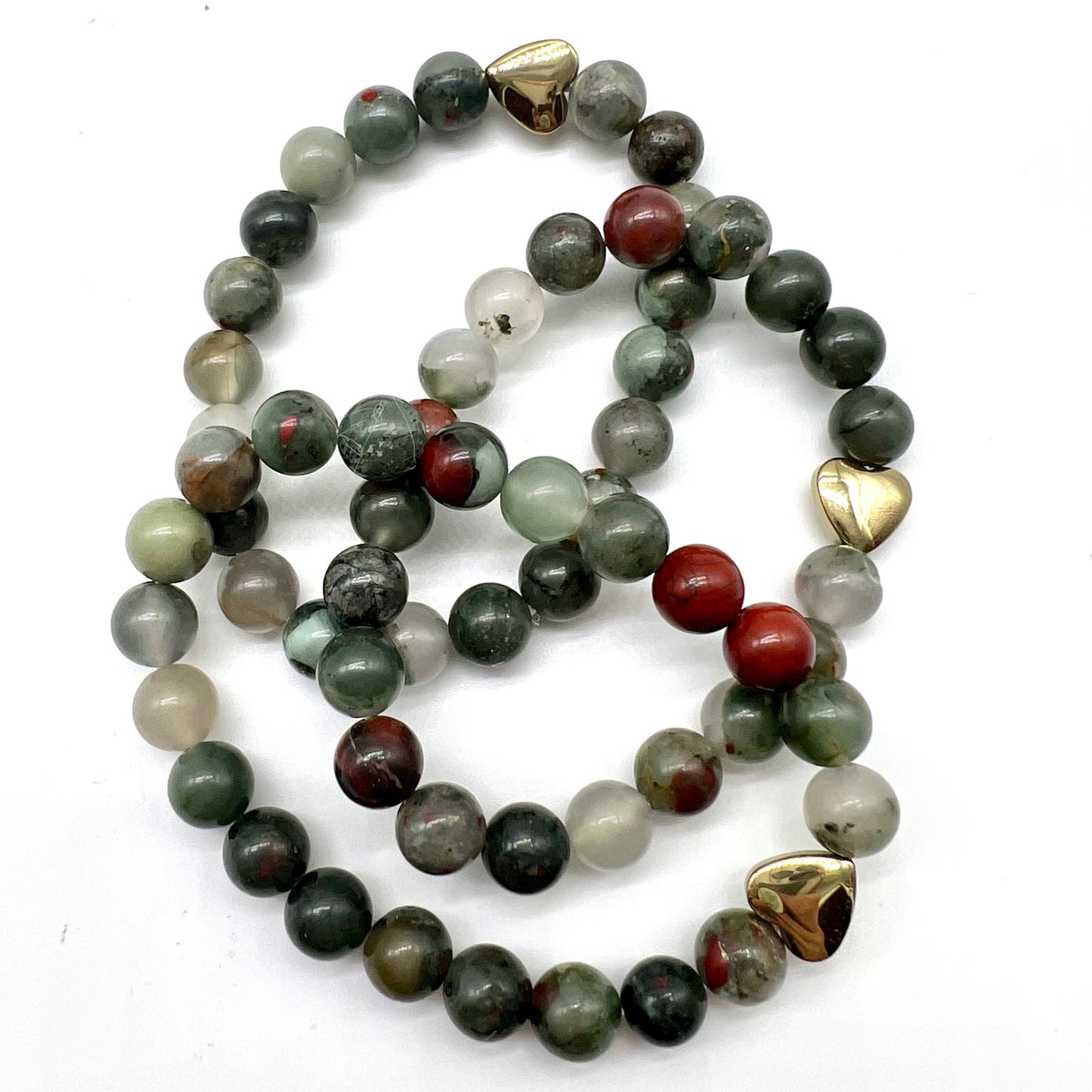 African Bloodstone Bracelet - Courage, Motivation, Good Fortune, Intuition