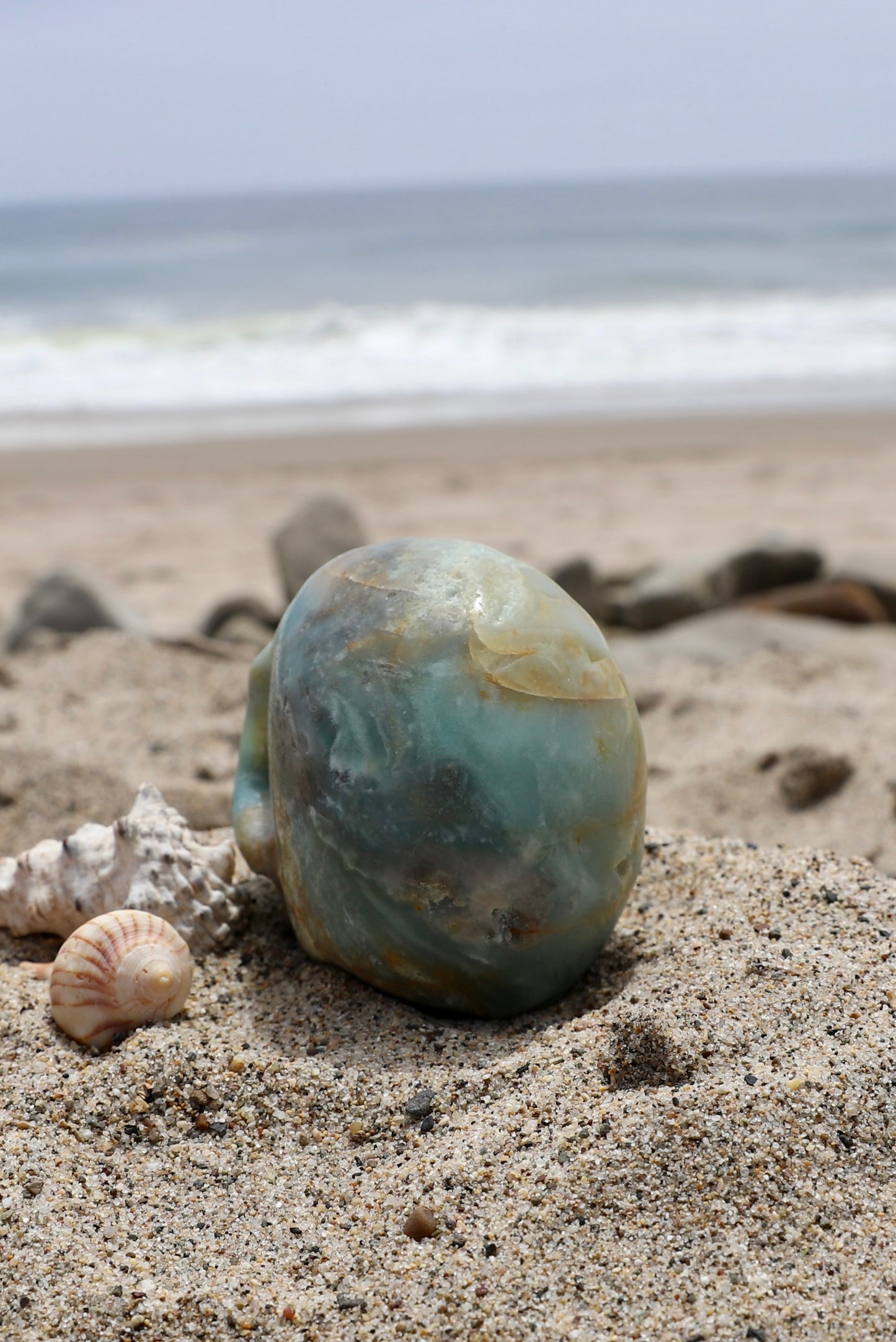 Caribbean Calcite Skull - Druzy