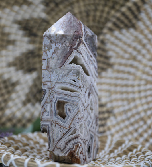 Mexican Crazy Lace Druzy Tower