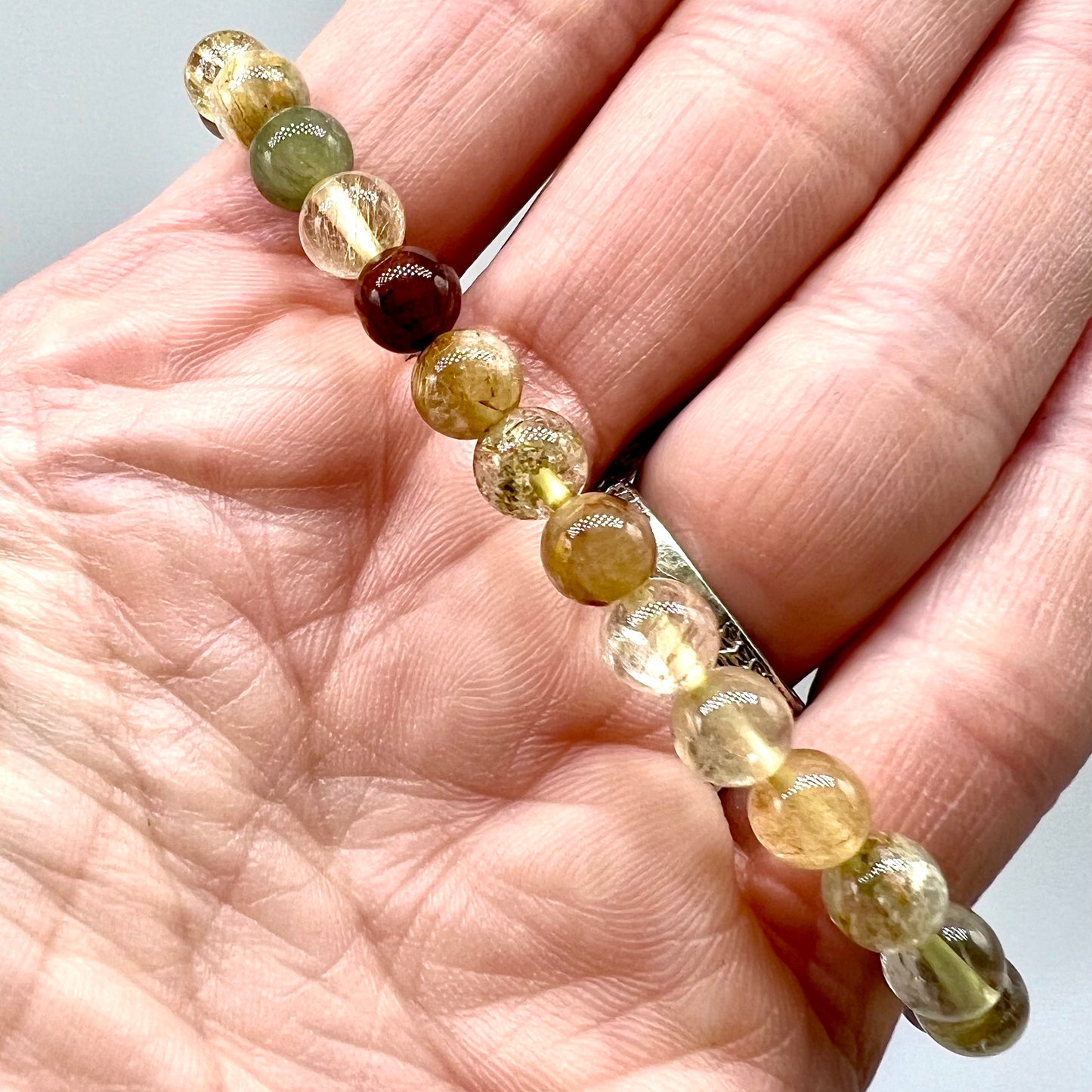 Colorful Rutile Quartz Bracelet - Protection, Relieves Fear & Anxiety, Forgiveness, detox Negativity