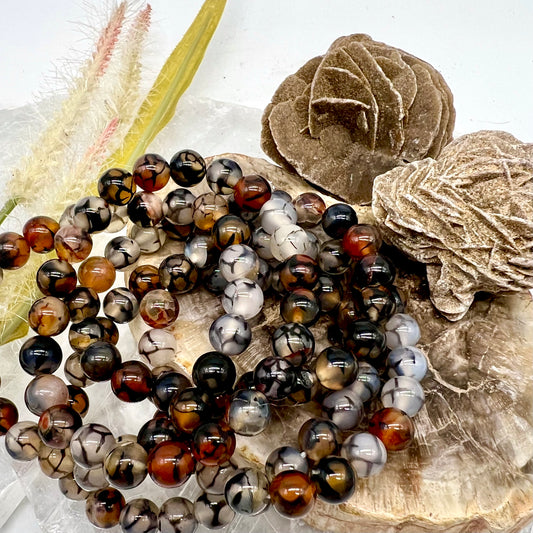 Dragon vein Eye Agate Bracelet - Negativity, Transformation, Balance, Success