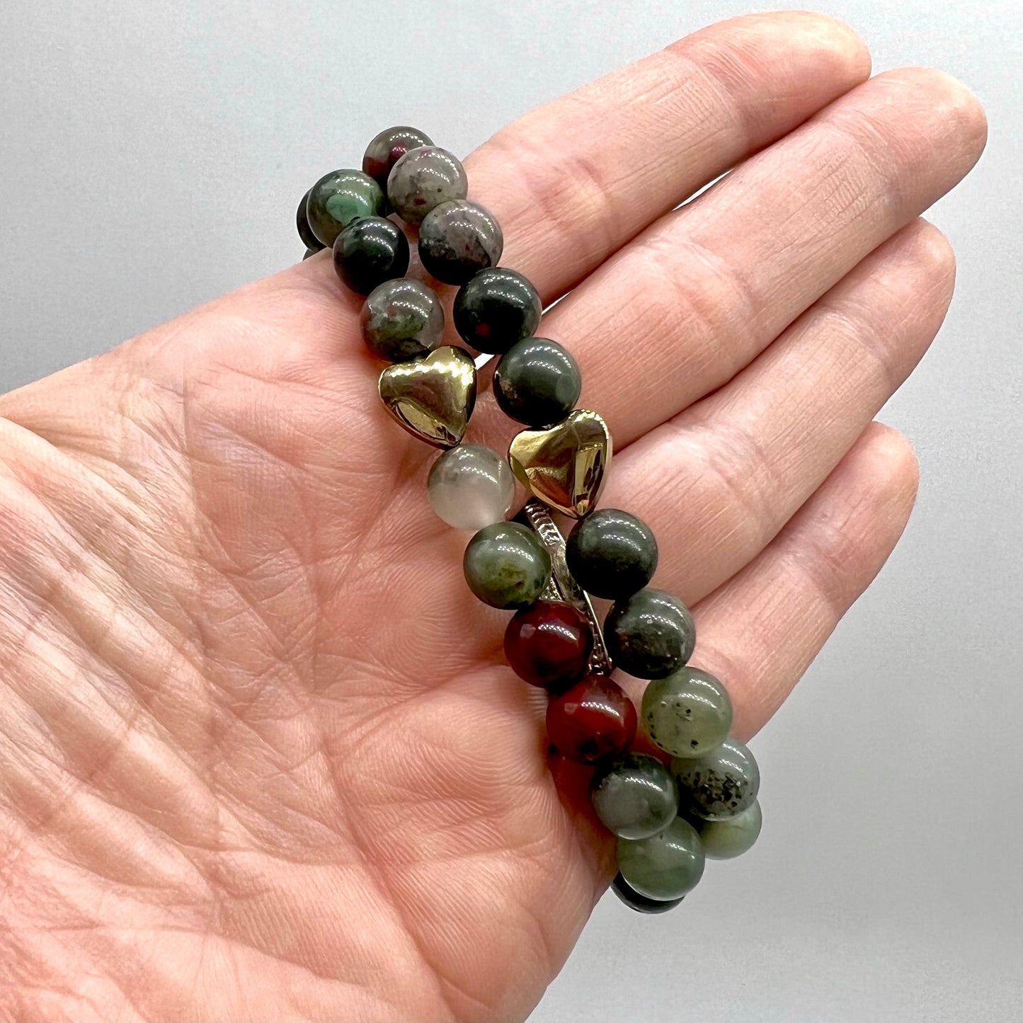 African Bloodstone Bracelet - Courage, Motivation, Good Fortune, Intuition