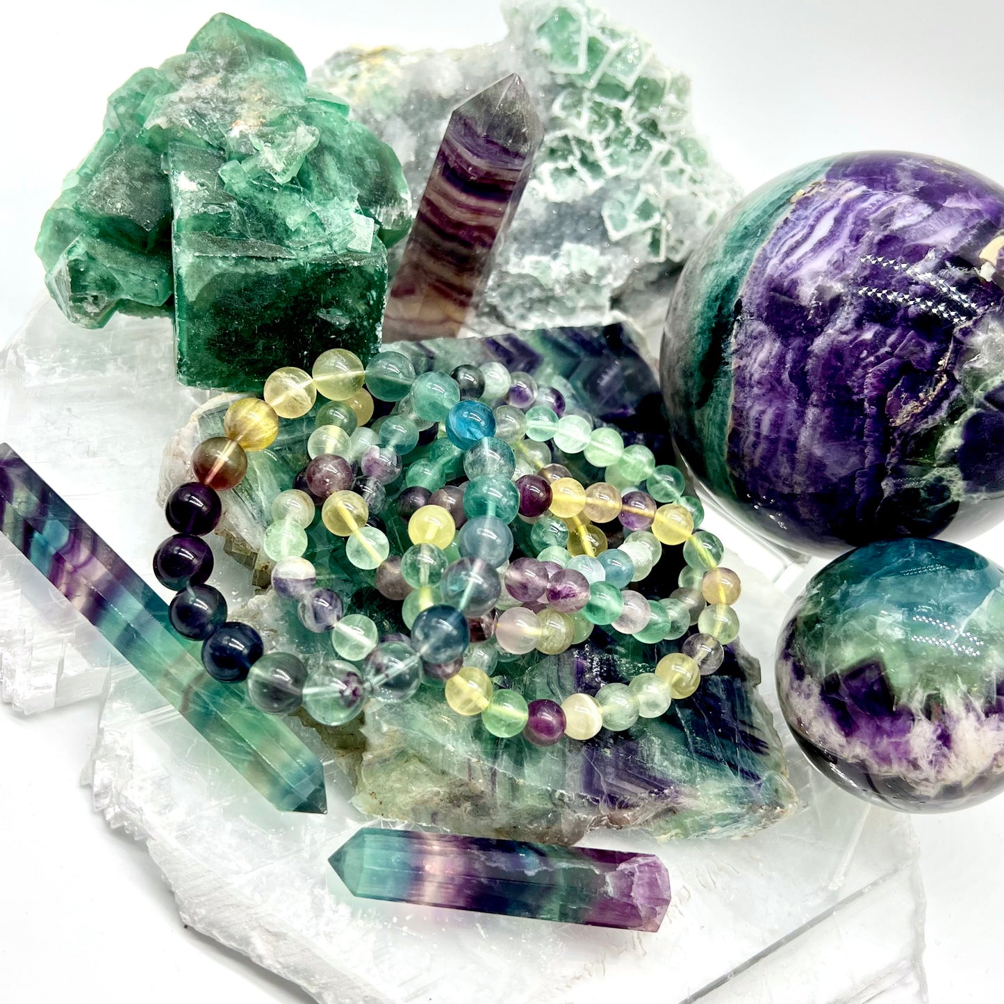 Fluorite Bracelet - Clarity, Balance, Protection, Cleansing