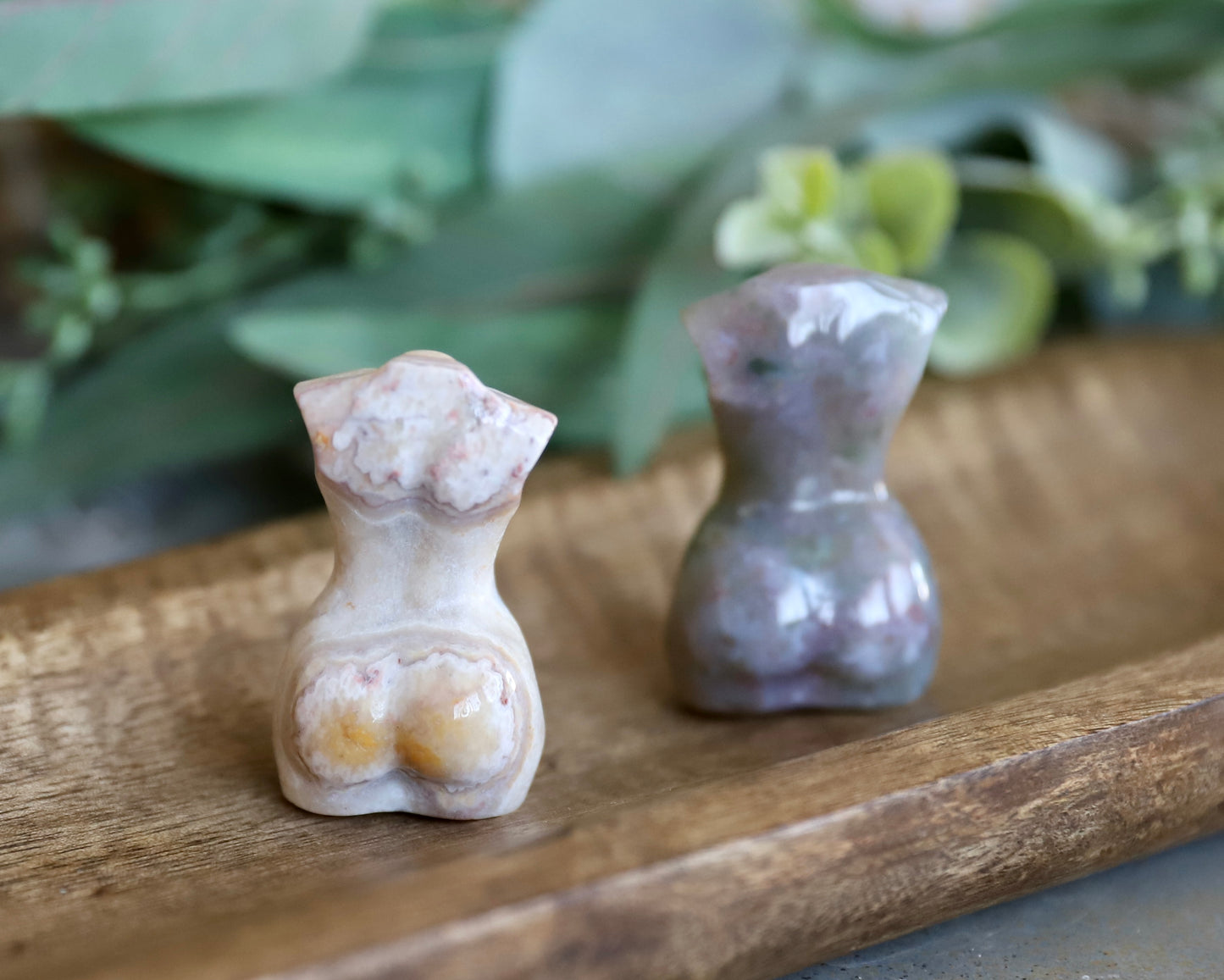 Crazy Lace Agate & Moss Agate Body Carving